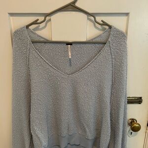 Free People V Neck Boucle Sweater